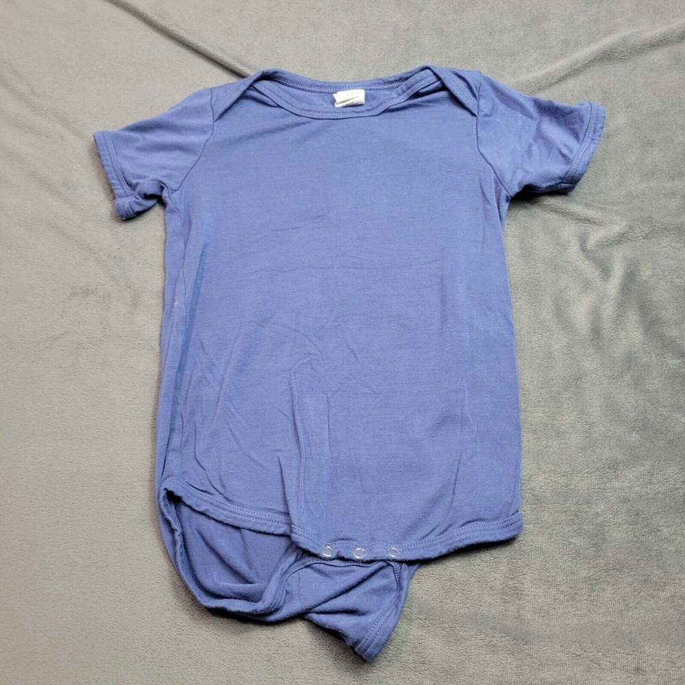 Kate Quinn Organic Shirt Baby 18-24 Month Bodysuit Blue Short Sleeve Snap Button
